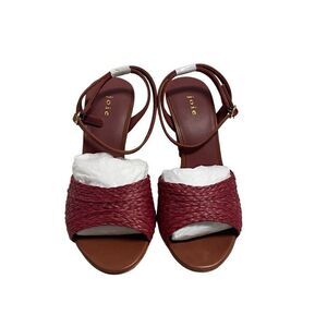 JOIE‎ Calan Women’s Open Toe Raffia Cone Shaped Heels Russet Brown Size 6.5 NEW